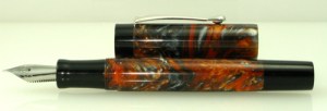 Chronicler in Silver Sunset Lava Lamp #60 alumilite and Black Ebonite
