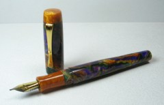 Scribe #2 in Mardi Gras Lava Explosion and Golden Orange Scribe #2 in Mardi Gras Lava Explosion and Golden Orange