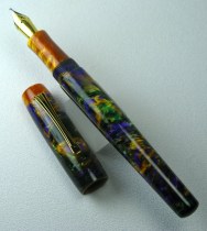 Scribe in Mardi Gras Lava Explosion #9 with custom grip & finial