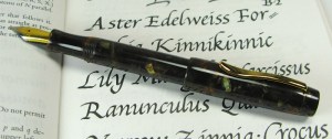 Wordsmith, small, in Classic Brown Pebble Italian acrylic