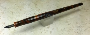Straight Literati Dip Pen in Silver Ore Lava Explosion with Esterbrook Nib
