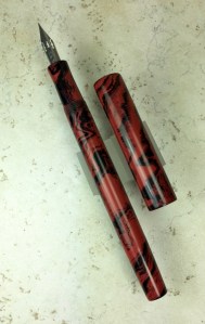 Epic Dip Pen in Black & Red Mottled Ebonite
