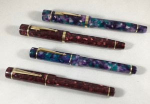 Custom Style in Quartz Burgundy & Azure Acrylics (pictured with the larger Churchillized Epic)