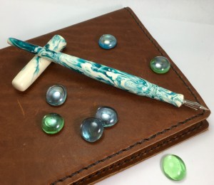 Literati Academe Dip Pen with Cap in Arctic Koi Alumilite