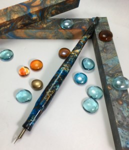 Literati Academe Dip Pen in Mineral Sea Alumilite