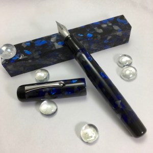 Exemplar in Blue Impero Erinoid & Black Ebonite - Medium