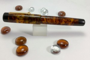 Exemplar in Illuminated Amber Tortoise & Black Ebonite - Large