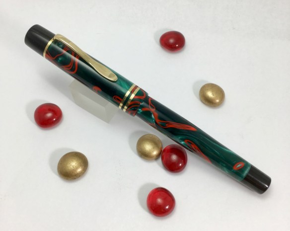 Master Scrivener in Conway Stewart Red Whirl and Black Ebonite