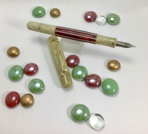 Master Scrivener in Pistachio Creme & Red Stripe - Small