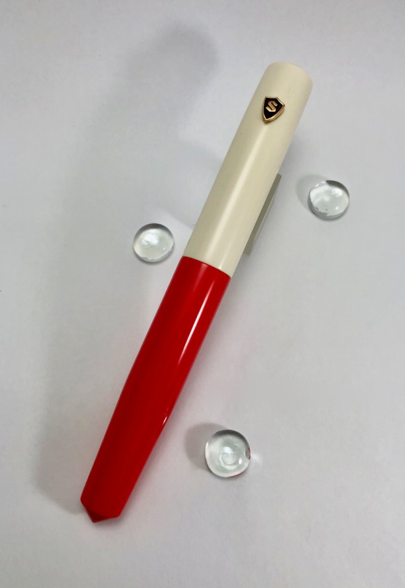 Idyll in Coral Red & Ivory Alumilite - Oversized, Extended