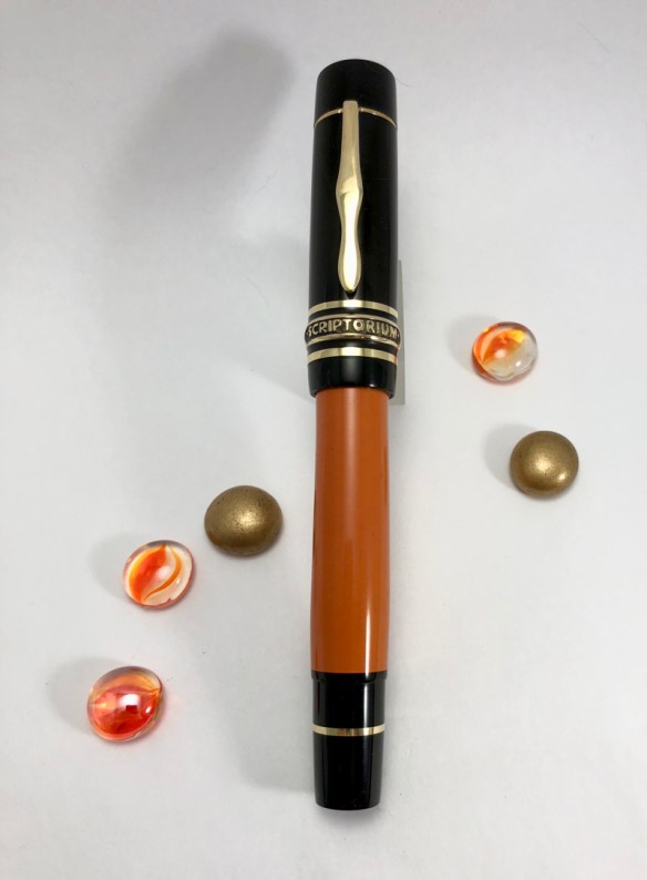 Custom Hemingway Homage in Orange & Black Ebonite - Large