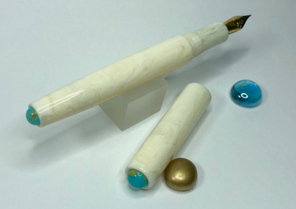 Illuminaire in Ivory Lucite & American Mined™ Gold Canyon Turquoise™ Cabochons