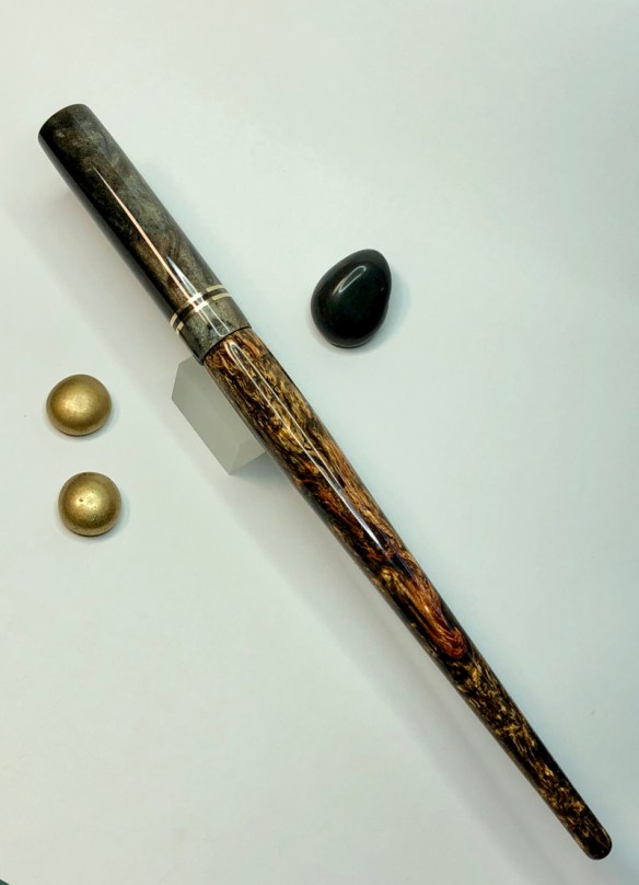 Literati Academe Dip Nib Holder in Custom Bronze Elvenwood & Moss Agate