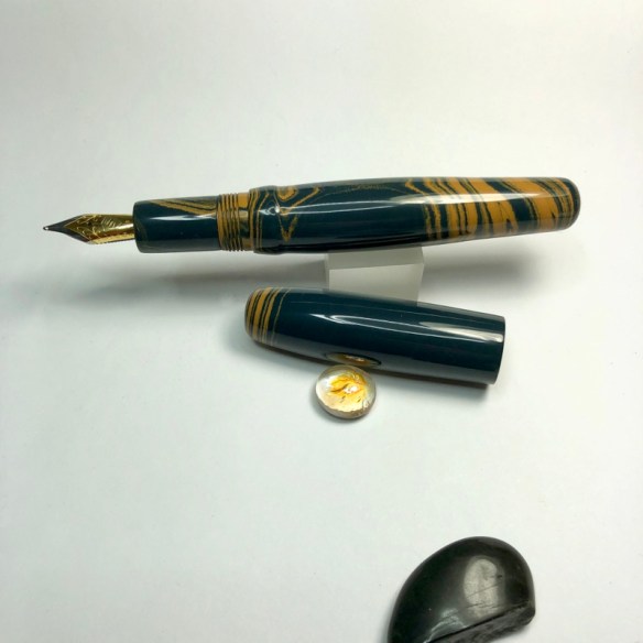 Custom Mae West Style in SEM LE Orange Water Ebonite – Large