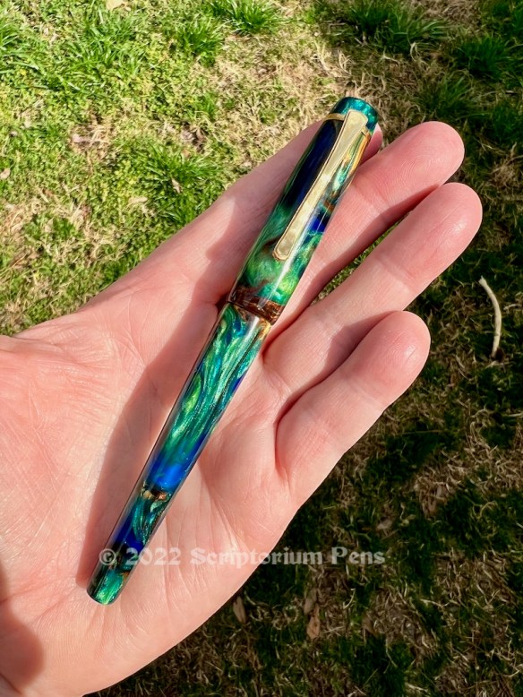 Scholar in Dupras Ocean Cenote with Brass Nouveau Clip - Slim