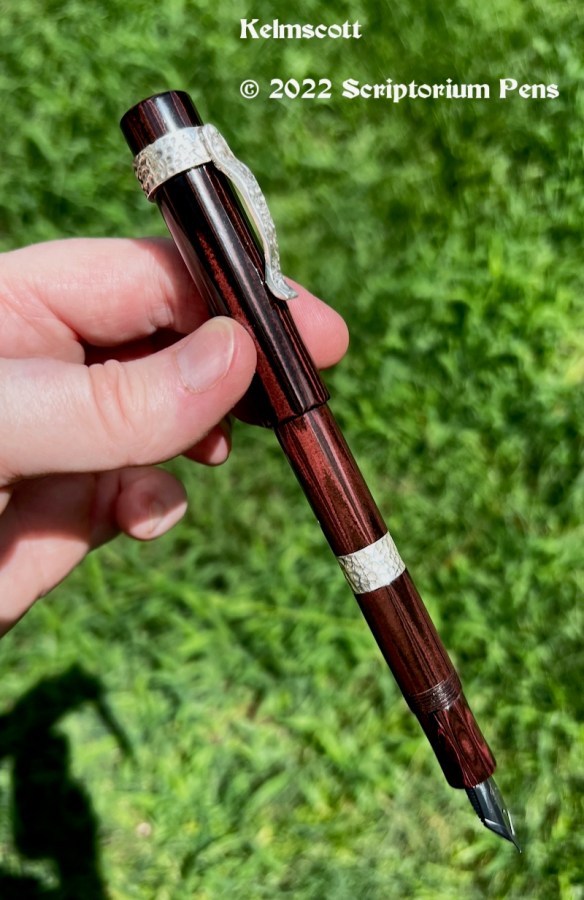 Kelmscott Special Edition in Red Ripple Ebonite & Hammered Silver