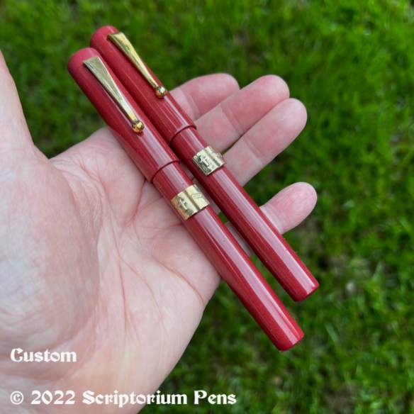 Custom in Nikko Red Ebonite with Open Bible & Exclamation Clip in Brass - Small