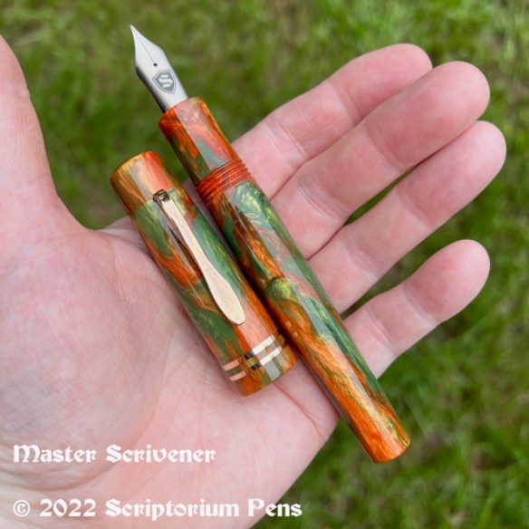 Master Scrivener in Tuscan Gardens with Bronze Spoon Clip & Bands - Oversized