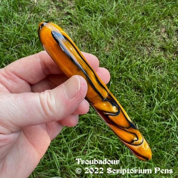 Custom Troubadour in Flush Cap and Barrel Style - in Tiger Acrylic - Oversized