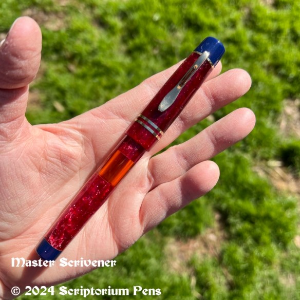 Master Scrivener in Conway Stewart Red Stardust & Simplicita Midnight Blue & Amber Ink Window - Medium