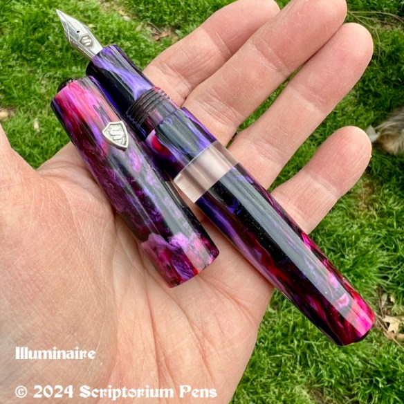 Illuminaire in Lover's Quarrel with Large Argentium Silver Logo Rollstop & Amethyst Cabochons - Oversized