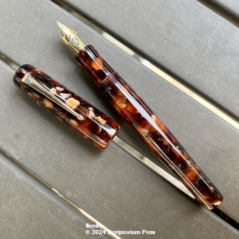 Scribe in Conway Stewart Classic Brown with Classic Clip in Brass